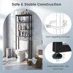 4-Tier Over-the-Toilet Storage Rack - Freestanding Bathroom Organizer