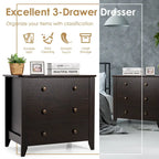 3-Drawer Dresser Chest of Drawers Bedside Table