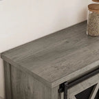 Coffee Bar Cabinet, Table Buffet Storage Cabinet with Wine Glass Rack