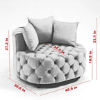 Classic Velvet Barrel Accent Chair for Living Room