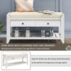 Storage Bench Multipurpose Entryway Bench Shoe Rack with Seat