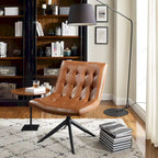 Armless Swivel Home Office Chair - Faux Leather