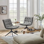 Armless Swivel Home Office Chair - Faux Leather