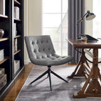 Armless Swivel Home Office Chair - Faux Leather
