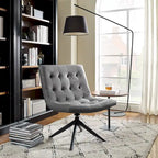 Armless Swivel Home Office Chair - Faux Leather