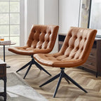 Armless Swivel Home Office Chair - Faux Leather