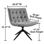 Armless Swivel Home Office Chair - Faux Leather