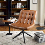 Armless Swivel Home Office Chair - Faux Leather