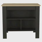 Kitchen Island with 4 Legs and 3 Shelves - Two-Tone Finish