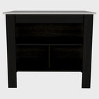 Kitchen Island with 4 Legs and 3 Shelves - Two-Tone Finish