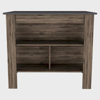 Kitchen Island with 4 Legs and 3 Shelves - Two-Tone Finish