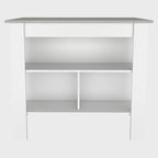 Kitchen Island with 4 Legs and 3 Shelves - Two-Tone Finish