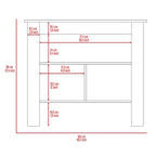 Kitchen Island with 4 Legs and 3 Shelves - Two-Tone Finish