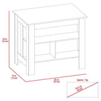 Kitchen Island with 4 Legs and 3 Shelves - Two-Tone Finish