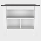 Kitchen Island with 4 Legs and 3 Shelves - Two-Tone Finish