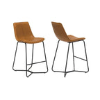 Vintage Slope Faux Leather 26-Inch Counter Bar Stool, Set of 2