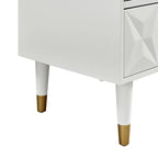 5-Drawer Geometric Tall Dresser with Gold Accents