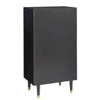 5-Drawer Geometric Tall Dresser with Gold Accents