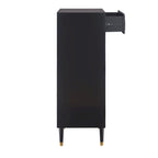 5-Drawer Geometric Tall Dresser with Gold Accents
