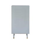5-Drawer Geometric Tall Dresser with Gold Accents