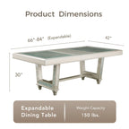 84-Inch Expandable Dining Table with Leaf - High Gloss Finish