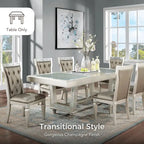 84-Inch Expandable Dining Table with Leaf - High Gloss Finish