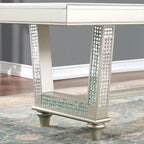 84-Inch Expandable Dining Table with Leaf - High Gloss Finish