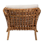 Bohemian Natural Rattan Arm Chair with Removable Cushion