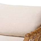 Bohemian Natural Rattan Arm Chair with Removable Cushion