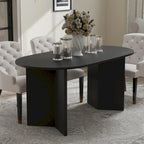 Nordic Style Solid Wood Oval Dining Table - Perfect for 6 People Gatherings 67 - 67*34*30