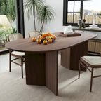Nordic Style Solid Wood Oval Dining Table - Perfect for 6 People Gatherings 67 - 67*34*30