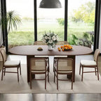 Nordic Style Solid Wood Oval Dining Table - Perfect for 6 People Gatherings 67 - 67*34*30