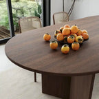 Nordic Style Solid Wood Oval Dining Table - Perfect for 6 People Gatherings 67 - 67*34*30