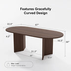 Nordic Style Solid Wood Oval Dining Table - Perfect for 6 People Gatherings 67 - 67*34*30