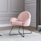 Modern Fleece Upholstered Accent Chair with Armrests