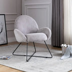 Modern Fleece Upholstered Accent Chair with Armrests
