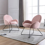 Modern Fleece Upholstered Accent Chair with Armrests