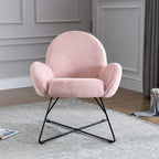 Modern Fleece Upholstered Accent Chair with Armrests