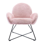 Modern Fleece Upholstered Accent Chair with Armrests