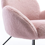 Modern Fleece Upholstered Accent Chair with Armrests
