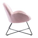Modern Fleece Upholstered Accent Chair with Armrests