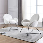 Modern Fleece Upholstered Accent Chair with Armrests