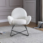 Modern Fleece Upholstered Accent Chair with Armrests