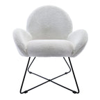 Modern Fleece Upholstered Accent Chair with Armrests