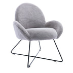 Modern Fleece Upholstered Accent Chair with Armrests