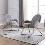 Modern Fleece Upholstered Accent Chair with Armrests
