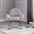 Modern Fleece Upholstered Accent Chair with Armrests