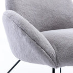 Modern Fleece Upholstered Accent Chair with Armrests