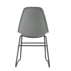 Modern Armless Dining Chairs with Iron Legs, Set of 2