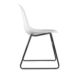 Modern Armless Dining Chairs with Iron Legs, Set of 2